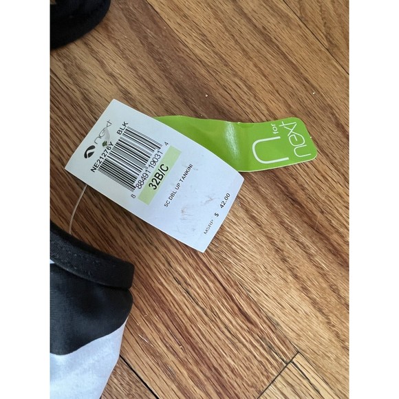 NEXT double up tankini swim top 32 B/C black white Stripe - Picture 3 of 4